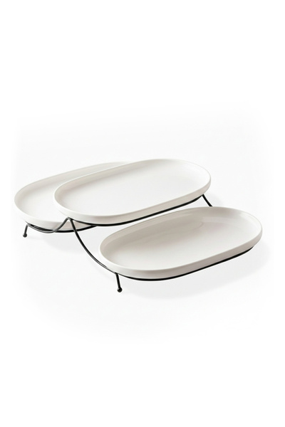 Shallow By Styli 3-Piece Porcelain Serving Set, 31cm