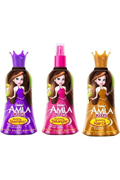 Dabur Amla Kids Detangler + Hair Oil + Shampoo (3x200ml) | Natural Extracts |...