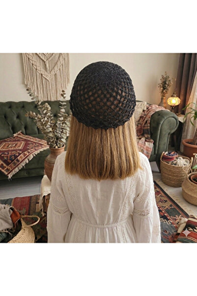 Derin&Parla butik&aksesuar El Örgüsü Bohem Saç Filesi - Parlak İpli - [siyah]...