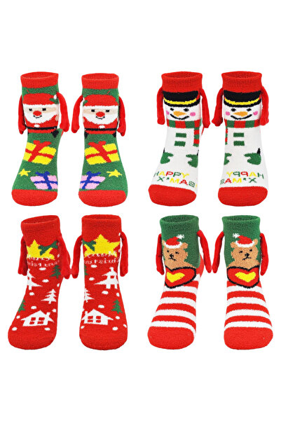 OEM Șosete magnetice pentru cupluri care se țin de mână, festive, 4 perechi 3...