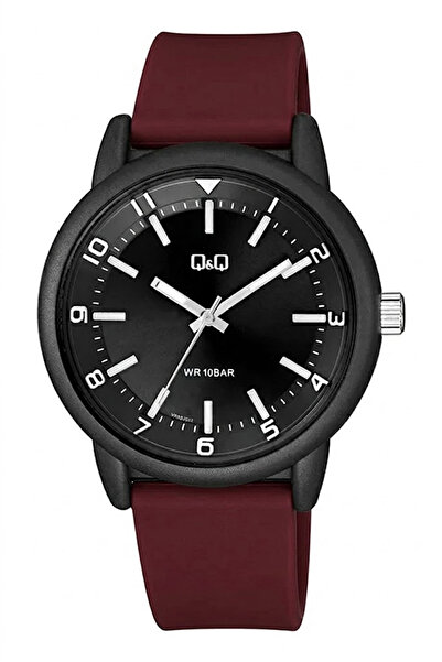 Q&Q Unisex Bordo 10 Atm Su Geçirmez Silikon Kordonlu Kol Saati