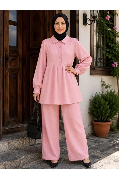 asyadabutik Women's Mevlana Tunic Linen Fabric Double Set