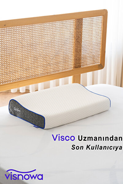 Tek Taraflı Boyun Destekli Visco Ortopedik Yastık 60x40x9/13 cm