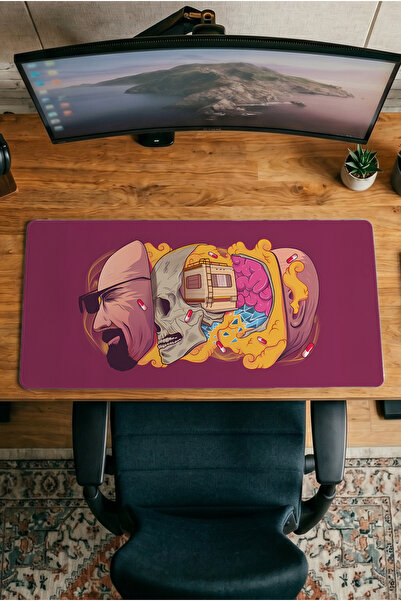 Halura لوحة ماوس للألعاب مطبوعة رقميًا بنمط Breaking Bad مقاس 30x70 مع قاعدة ...