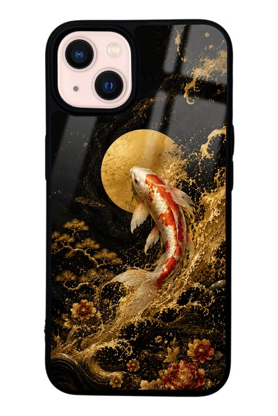 Spoyi iPhone 13 Golden Koi Elegance Design Glossy Phone Case