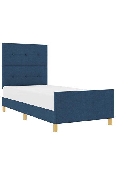 vidaxl Cadru de pat cu headboard albastru 80 x 200 cm țesătură