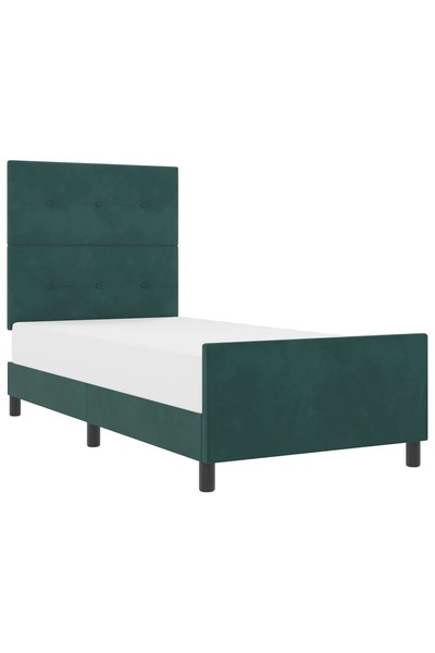 vidaxl Pat cu arcuri cu headboard Verde închis 80 x 200 cm Catifea