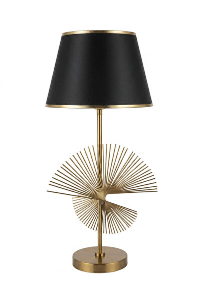 LUMINZO Lapas Gold Luxury Series Black Headboard Rod Design Metal Lampshade P...
