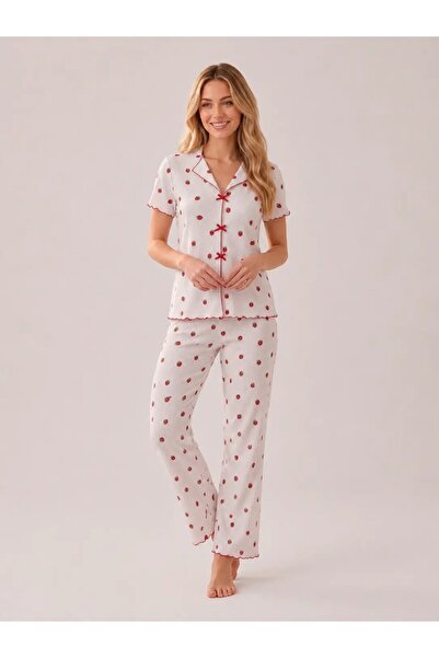 My Hanne Patterned Short Sleeve Women's Pajama Set 2200