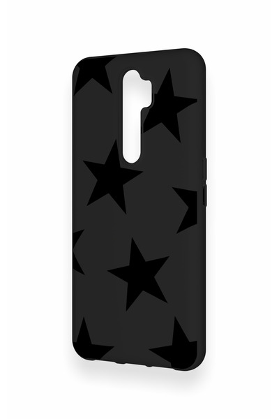 Vip Case Oppo A5 2020 Uyumlu Siyah Star Desenli Silikon Kılıf