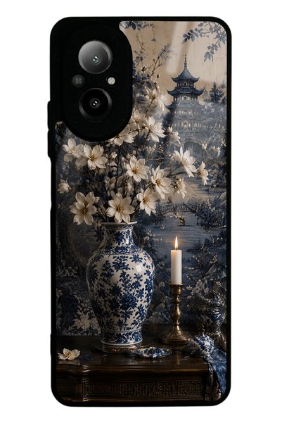Spoyi Realme 12 Lite Blue Pagoda Elegance Design Glossy Phone Case