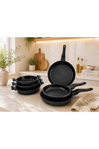 LAVONNI Harmony Grand Set 6 Piece Cast Granite Saucepan and Pan Set 18-20-22 ...