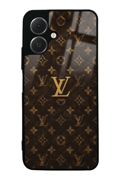 Spoyi غطاء هاتف لامع بتصميم LV باللون البني الذهبي لهاتف تكنو سبارك جو 2