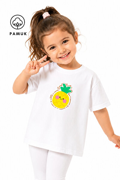 difa kids Letnja majica za devojčice sa kratkim rukavima i printom ananasa