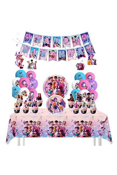 ANTADESIM Set de 117 piese veselă de petrecere K-Pop pentru 10 copii, aranjam...
