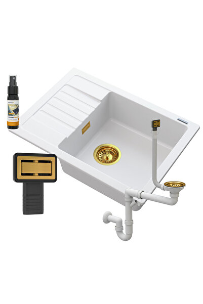 Granitan Chiuveta Granit Argos, 1 Cuva, Picurator, 620x440mm, Sifon Manual In...