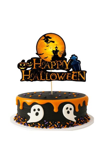 MULOVE Topper Tort Halloween, Model Vrajitoare, Decoratiune Gata Asamblata, C...