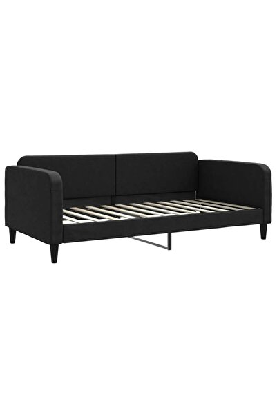 vidaxl Cadru de pat, negru, 100 x 200 cm, material textil
