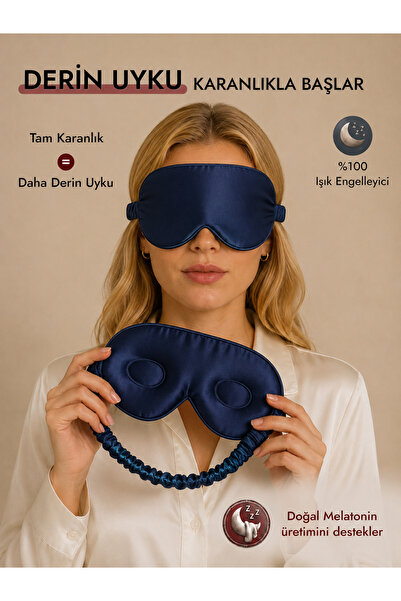 ICON SILK %100 Saf İpek 'Sleep & Glow' Üç Boyutlu Tam Karanlık Uyku Maskesi G...