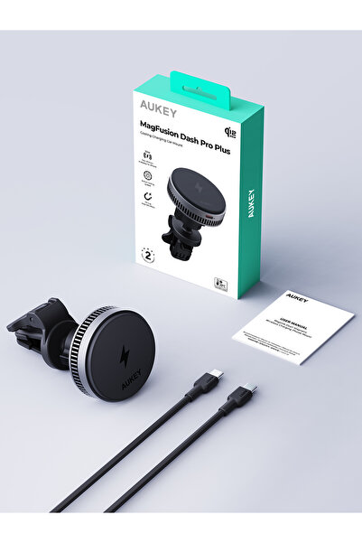 AUKEY MagFusion Dash Pro Qi2.2 Active Cooling Wireless Charging 25W Phone Mou...