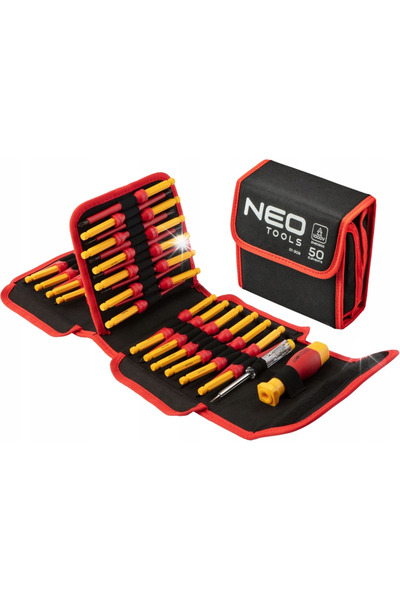 NEO Tools Set de biți de șurubelniță cu mâner 1000V, 50 bucăți. 01-309