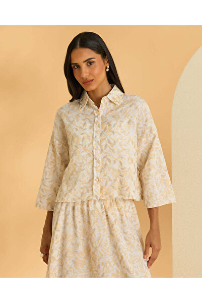 REDTAG Women Cream Printed Blouse