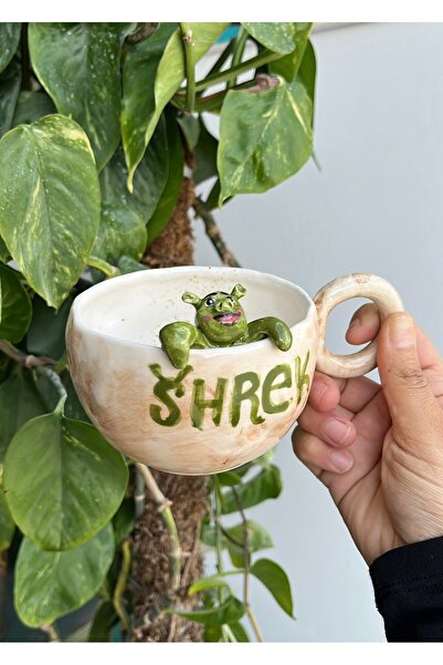 visera Handmade Ceramic Mug with Shrek Figure