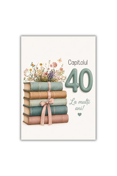 OEM Felicitare 13x18 cm cu plic, aniversare/la mulți ani 40 de ani