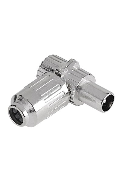 Lechpol Nichelat 90 °   Conector unghiular tată pentru antenă TV