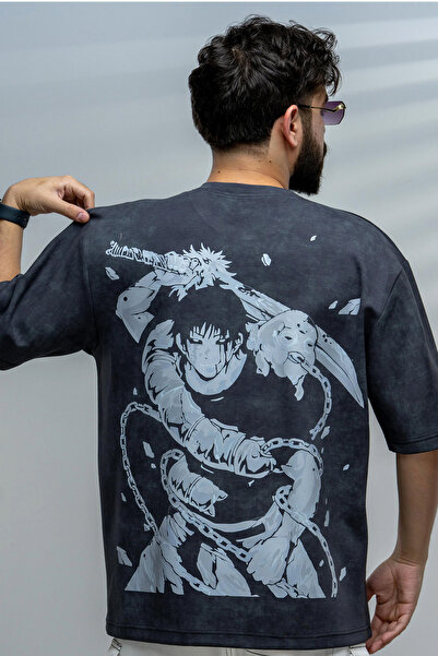 saneafn Gray T-Shirt with Togi Character Design