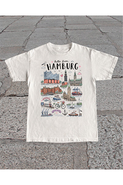 Grafftee Clothing تي شيرت كبير الحجم مطبوع عليه هامبورغ للجنسين