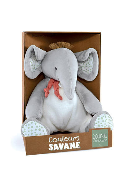 DOUDOU Jucărie de pluș, Elefant COULEURS SAVANE - 30 cm