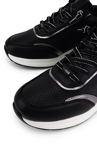 Tamer Tanca Kadın Hakiki Deri Siyah/Antrasit Sneakers & Spor Ayakkabı