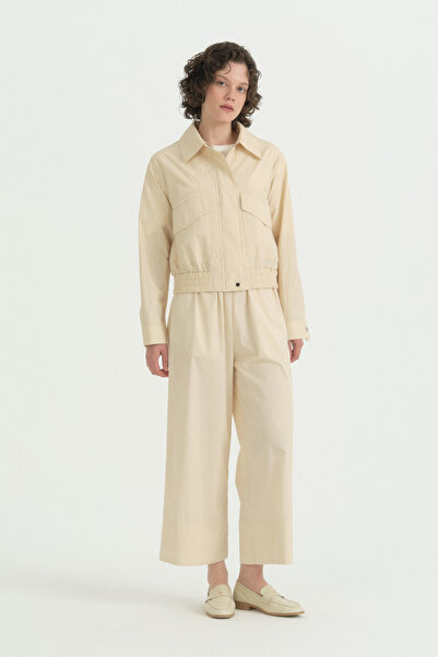 Nihan Elastic Waist Pocket Detailed Jacket - Beige