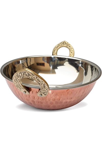 Blackstone Stainless Steel Serving Kadai with Copper Base 13 cm 1 L Indian Se...