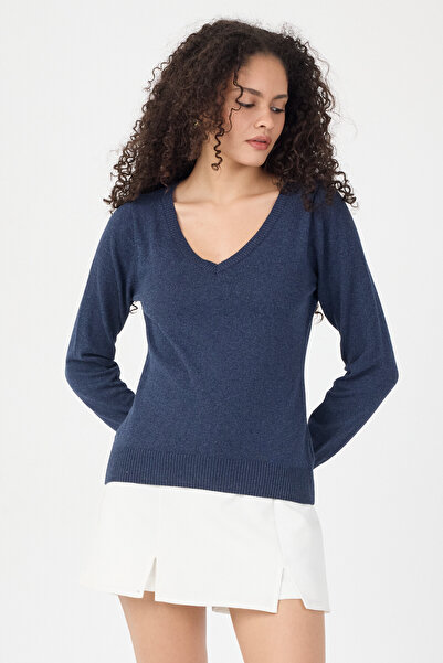 ENQUE V-Neck Women's Basic Knitwear Sweater