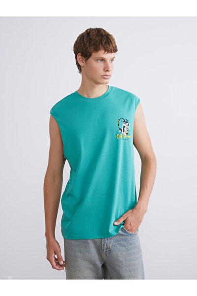 LC Waikiki Tricou fără mâneci pentru bărbați cu imprimeu cu decolteu