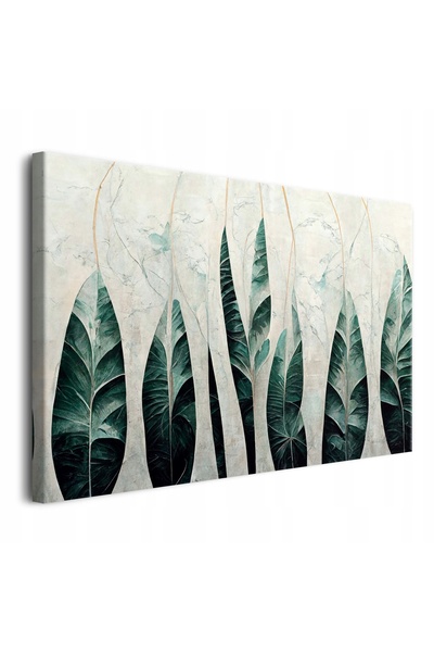 DecoWalls Tablou Pe Panza Cu Suporturi, Decowalls, Frunze Abstracte In Aur, 9...