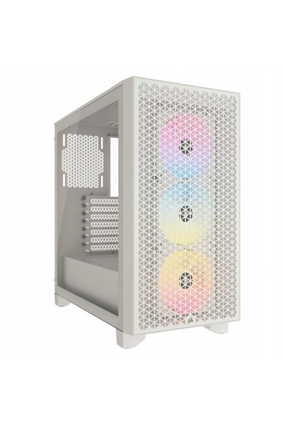 Kraft&dele Carcasă PC Corsair 3000D RGB AIRFLOW RGB Midi Tower ATX Albă