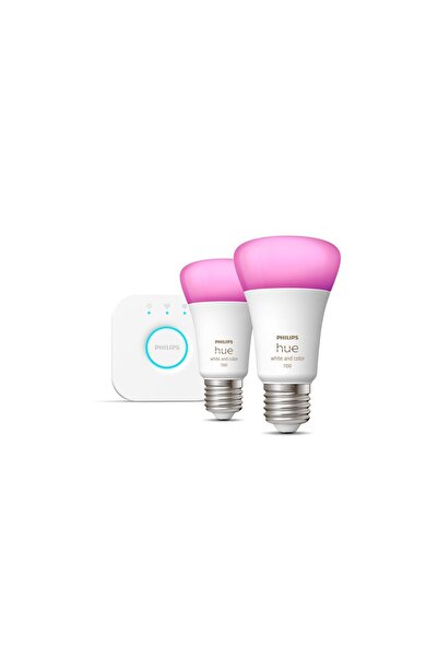 Philips Saeco Bec LED Philips Hue White and Colour Ambiance E27 2 bucăți + ad...