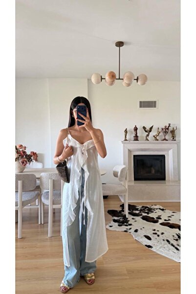 Generic Brand Women's Ruffle Detailed Design Kimono