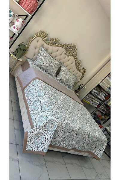 AHSEN TASARIM Quilted Bedding Set, Quilted Pique Set, Bedspread, Non-Slip Ela...