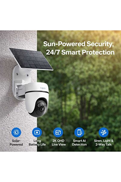 tapo C410 Solar Security Camera Kit 2K Pan Tilt Outdoor Wireless
