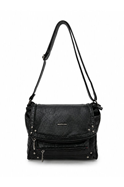 Sanmorris Women's Multi-Pocket Faux Leather Shoulder Bag with Flap Si-07
