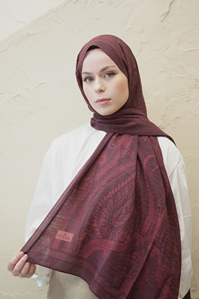 efdal şal eşarp Retro Elegance Pattern Premium Tencel Shawl