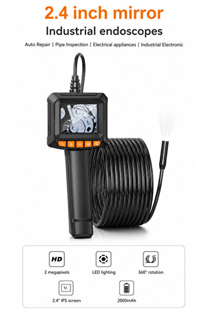 Alayjah 2.0MP HD Waterproof Endoscope Camera with 8 LED Lights, 16.4ft Flexib...
