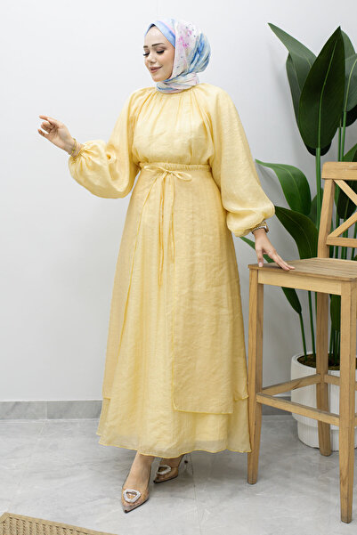 Tesettür Dünyası Lavin Seyyar Skirt Suit Tsd260242 Yellow