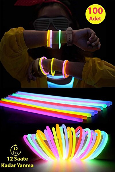 Dihamer 100 Adet Glow Stick Fosforlu Çubuk Bileklik