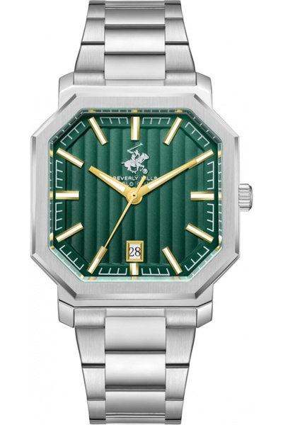 Beverly Hills Polo Club Ceas de modă verde pentru bărbați BEVERLY HILLS BP379...