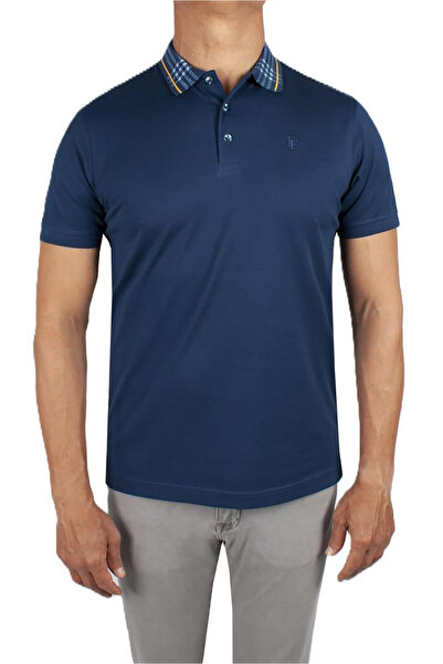 FORMENTİ Tricou pentru bărbați cu guler polo, 100% bumbac, FSP_1521, bleumarin